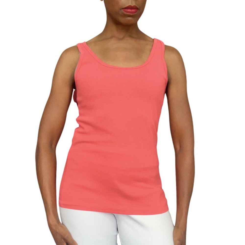 TIME AND TRU || PEACH RIBBED TANK TOP || SIZE: LARGE (12-14)